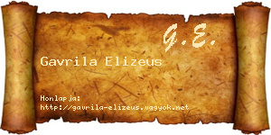 Gavrila Elizeus névjegykártya